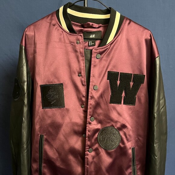 H&M × The Weeknd Varsity Satin Souvenir XO Bomber Jacket - Picture 1 of 4